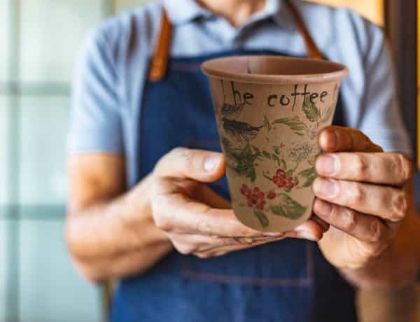 disposable cardboard coffee cup